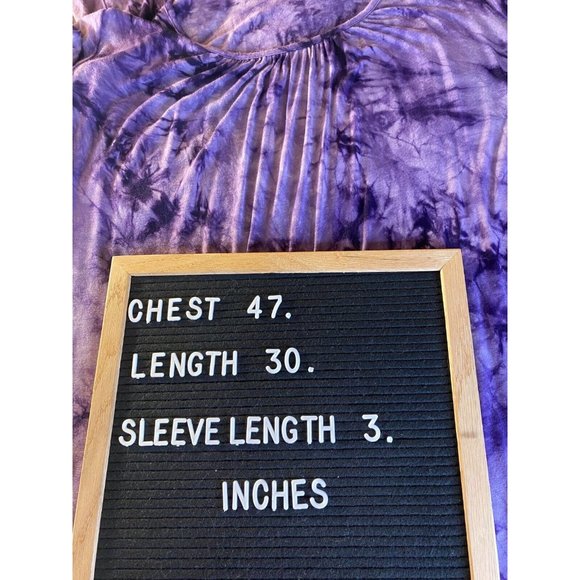 Essentials Woman Sz 1X Purple Tie Dye  Short Sleeve Round Neck Top - Picture 11 of 11